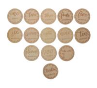 12 Pezzi Carte Mensili in Legno, Ricordo Creativo Fotografico | Design Chic e Bello, Incisione e Stampa Graffiti, per Album Bebè e Sfondi Cameretta