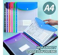 12 pezzi Cartelle ad anelli per fogli mobili formato A4 ad alta capacità, realizzate in materiale PP moderno, con bottone a scatto espandibile e tasche per etichette, adatte per scuola, casa, ufficio,