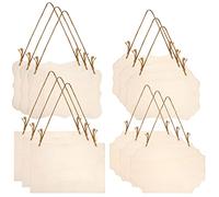 12 Pezzi Cartelli da Appendere in Legno, Segno in Bianco Incompiuto, Appeso Targhe Decorative Vuote per Dipingere Artigianato Fai da Te Natalizie