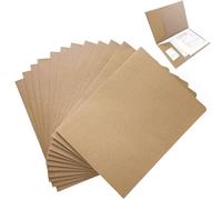 12 Pezzi Cartellina Portadocumenti A4, Cartellina per Documenti con Scomparto per Carte, A4 File di Carta Kraft, per Documenti, Riunioni e Rapporti (Marrone)