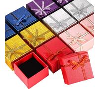 12 Pezzi Cartone Anello Regalo Scatola di Gioielli Scatole Pacchetto Case per Collana Orecchini Regalo, Colore Casuale (Scatola di Anello Quadrato)