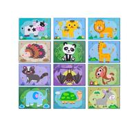 12 pezzi Cartoon Eva Sticker Toys 3D Creative Adesivi per animali da cartone animato fai-da-te Safe Eva Schiam Toys Funny Sticker Giocattolo di apprendimento carino per bambini (A-Classic Animal)