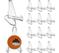 12 Pezzi Cavalletto Acrilico in Trasparente, Cavalletti in Plastica, Supporto per Cavalletto Trasparente, Supporto per Display Multifunzionale Trasparente, per Visualizzazione Monete, Orologi Tasca