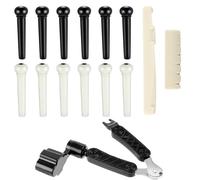 12 Pezzi Caviglie per Accordatura Bianco Nero 2 Selle 1 Strumento Accordatore Perni per Ponte per Chitarra Acustica Compatibile con Più Modelli di Chitarra Accordatura Stabile