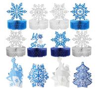 12 pezzi Centrotavola a nido d'ape, per Natale, per compleanno, inverno, paese delle meraviglie e decorazioni per feste di compleanno