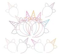 12 Pezzi Cerchietto con Corno e Orecchie Unicorno in Plastica | Finitura Glitterata e Spruzzata, Stile Giocoso e Vivace, per Feste, Cosplay e Foto di Gruppo