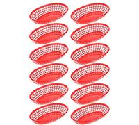 12 Pezzi Cestino Pane da Tavola, Cestini da Portata in Plastica, Cestino Frutta, Cestino Plastica, Porta Patatine, Hamburger Ciotole, Pane Cestino, Cestini Pane, Adatto per Pane, Panini e Hamburger