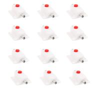 12 Pezzi Chiavistello a Molla in Plastica Bianca per Armadi a scatto | Montaggio a Superficie, Nucleo in Ferro e Fori da 4mm, Interasse 23mm, per Cassettiere e Bauli