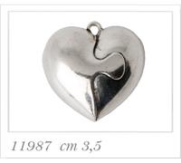 12 PEZZI Ciondolo Cuore Puzzle metallo decorazione bomboniera zama 06E6