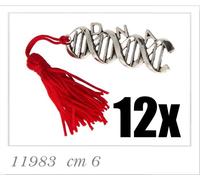 12 PEZZI Ciondolo LAUREA Laureato DNA BIOLOGIA con nappina BOMBONIERA 06DY