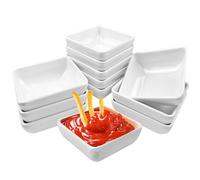 12 Pezzi Ciotoline per Aperitivo, Quadrate Ciotole Aperitivo, Riutilizzabile Ciotoline Aperitivo, Set Ciotole Aperitivo, Ciotole per Aperitivo Adatto Cucine ristoranti Bar Pasticcerie (Bianco)