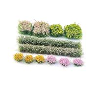 12 Pezzi Ciuffi D'Erba Miniatura Artificiali Cluster Vegetazione Gruppi Fiori Kit Paesaggio Modellismo Ferrovia Micro Architettura in Fibra di Nylon a, Style B