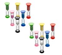 12 Pezzi Clessidra Timer dell' Orologio 30 Sec/ 1 Minuti / 2 Minuti / 3 Minuti / 5 Min / 10 Min Set Clessidre Sabbia Colorata per Bambini Lavarsi i Denti Scuola