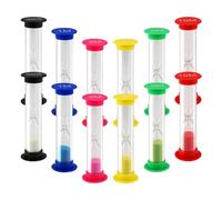 12 Pezzi Clessidre per Bambini, Clessidra Timer Set 30s, 1min, 2mins, 3mins, 5mins, 10mins, Clessidre Colorata per la Pulizia dei Denti, Scuola, Cucina, Decorazione Della Casa, Giochi di Scena