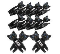 12 Pezzi Clip per Appunti a Forma di Gatto, Set da 2, Nero