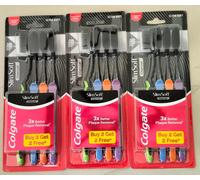 12 pezzi Colgate Slim Soft Charcoal Spazzolino da denti 17 x setole a punta m...