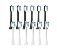 12 pezzi, compatibili con SOOCAS, testine di ricambio for spazzolino da denti X3/X3U/X5, ugelli sonici elettrici con setole morbide.(6Black 6White)
