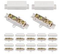 12 pezzi Connettori in ottone Conduttore a doppia vite, Kit morsettiera 1000 V 100 A per cablaggio amperometro, da 2,5 a 16 mm², morsetto per filo conduttore, alloggiamento in ABS, blocco morsetti