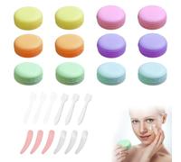 12 Pezzi Contenitori Cosmetici Set, 10ml Contenitori da Viaggio con 12 Cucchiaio e 1 Etichette Adesive, Piccoli Vasetti con Coperchi, Contenitore Cosmetico per Cosmetici Organizer, Crema e Polvere