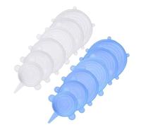 12 Pezzi Coperchi in Silicone per Conservazione Della Freschezza, Coperchi Elastici Sigillabili, Coperchio di Varie Dimensionii, Coperchio in Silicone Elastico, per Piatti Barattoli Ciotole