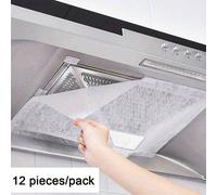 12 pezzi Copertura resistente agli oli per cappe da cucina, pellicola assorbente di olio, filtro a rete di carta assorbente di olio, carta assorbente laterale monouso Tagli UnicaTessuto non tessuto