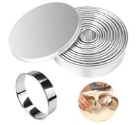 12 Pezzi Coppapasta Tondi, Coppapasta Rotondo Acciaio Inox, Formine per Biscotti Rotondi, Tagliapasta Aperta Tondo con Scatola Rotonda, Coppapasta Tondi Acciaio Inox, per Ciambelle, Biscotti, Torte
