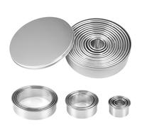 12 Pezzi Coppapasta Tondi, Coppapasta Rotondo Acciaio Inox Tagliapasta, 2.4cm-11.2cm Coppa Pasta Tondo, Tagliapasta Aperta Tondo con Contenitore per Muffin, Ciambelle, Biscotti, Torte