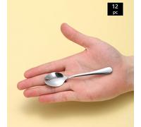 12 pezzi Cucchiai per mescolare il caffè in acciaio inossidabile 1010, design stretto 11,3 * 2,4 cm, adatti per riunioni familiari e negozi di dessert, cucina, regalo di Natale Tagli UnicaAcciaio inos