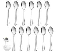 12 Pezzi Cucchiaini da Caffè, Cucchiaino da Dessert in Acciaio Inox, 14cm, Cucchiaini da Tè, Riutilizzabili, Lavabili in Lavastoviglie, lucidato a Specchio, Cucchiai per Famiglie, Ristoranti, Mense