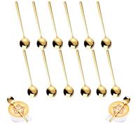 12 Pezzi Cucchiaini da Caffè, Da tè Demitasse, Cucchiaini da Tè in Acciaio Inossidabile, Cucchiaino da Caffè Classico Piccoli, Cucchiaino da Tè per dessert, caffè, gelato (13 cm, dorato)