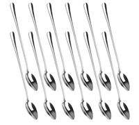 12 pezzi Cucchiaini Lunghi,21 cm Cucchiaini Lunghi Acciaio Inox,Cucchiaio Cocktail,Cucchiaino Lungo,Cucchiai Latte Manico Lungo in Acciaio Inox per Cioccolata Calda Espresso,Tè Freddo Tè Shake