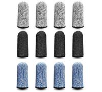 12 pezzi culle per dita, protezione per pollice riutilizzabile protezioni per dita antiscivolo culle per dita traspiranti protezione resistente al taglio per lavoro, cucina (blu, nero, grigio)…