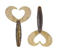12 pezzi da 2,8 pollici 3 g esche in plastica morbida, esche a forma di verme in materia prima for la pesca del pesce persico mandarino e for uso in acqua dolce(Bruin)