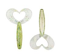 12 pezzi da 2,8 pollici 3 g esche in plastica morbida, esche a forma di verme in materia prima for la pesca del pesce persico mandarino e for uso in acqua dolce(Groen)