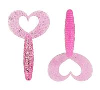 12 pezzi da 2,8 pollici 3 g esche in plastica morbida, esche a forma di verme in materia prima for la pesca del pesce persico mandarino e for uso in acqua dolce(Roze)