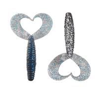 12 pezzi da 2,8 pollici 3 g esche in plastica morbida, esche a forma di verme in materia prima for la pesca del pesce persico mandarino e for uso in acqua dolce(Blauw)