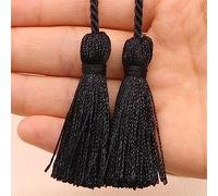12 pezzi da 5 cm colorati nappe, segnalibri nappe nappa piccola decorazione nappa boho troddel gancio per mobili nappe spesse nappe decorative in seta per progetti fai da te, accessori (nero)