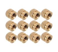 12 Pezzi Dado Decorativo per Lampade, M6 in Ottone | Forma a Ramo Floreale, Filettatura Interna M6, Colore Oro, per Sistemi di Illuminazione e Tavoli Interni