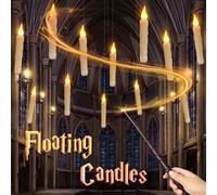 12 pezzi Decorazione di Ognissanti Candele galleggianti appese con bacchetta/telecomando, Candele fluttuanti a cera per , a LED senza fiamma, a batteria, per decorazioni di Ognissanti e feste natalizi