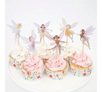 12 pezzi Decorazioni per cupcake a tema fatina, decorazioni per feste a tema fatina, decorazioni per cupcake con fatine angeli con ali, decorazioni per cupcake da ballerina, rosa 12 pezzi,24Animale,Fu