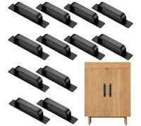 12 pezzi di armadietti adesivi maniglie in lega di alluminio manici per porte nere manici per cassetti pesanti per il cassetto della cucina cassetto finestra scorrevole armadio adesivo, manico, manic