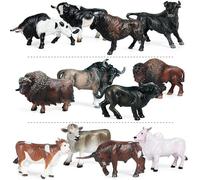 12 Pezzi di Bovini Simulata Toro Animali Realistici Mucca Giocattoli