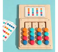 12 pezzi di carte a doppia facciata / 24 tipi di domande diverse / 1 set di puzzle di abbinamento di colori in legno / Giocattoli Montessori / Adatto per bambini oltre 3 anni / Rompicapo e sfida psico