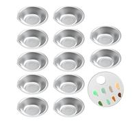 12 Pezzi di Ciotola Miscelatore di Pittura in Acciaio Inossidabile, con 1 Tavolozza Acrilico, Strumento di Colorazione del modello, Vassoio di Pittura Facile Versare, utilizzato per Gli Amanti della