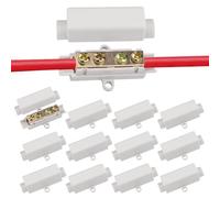 12 pezzi di connettori in ottone ad alte prestazioni con doppia vite, alloggiamento in ABS, morsettiera a filo d'urto, adatto per filo da 2,5 a 16 mm² - Connettori per cavi ad alte prestazioni con