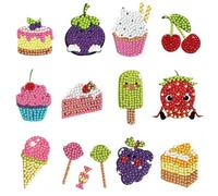 12 pezzi di dipinti estivi DIY, dipinto a diamanti 5D, kit di dipinto a diamanti adesivi, regalo di compleanno perfetto ad adesivi per bambini e ragazze.