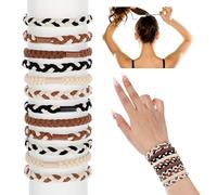 12 pezzi di elastici per capelli da donna, in 6 colori in nylon di alta qualità, design elastico, delicato sui capelli, accessorio elegante per coda di cavallo e come bracciale per gioielli