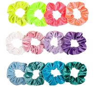 12 pezzi di elastici per capelli in velluto di alta qualità, spessi in tinta unita, morbidi elastici per coda di cavallo, accessori per capelli per donne e ragazze (colour 1,12)