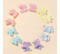 12 pezzi di fermagli per capelli a forma di farfalla colorati adatti per neonati, perfetti per la Festa degli Innamorati Tagli UnicaAnimale,Geometrico,stampa dappertuttoLega di ferro