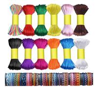 12 pezzi di filo di raso per braccialetti dell'amicizia, 1,5 mm, 12 colori per bracciali, braccialetti fai da te (20 m di ogni colore)